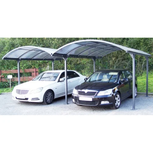 Carport 2 auto’s in aluminium en polycarbonaat 6 mm ANTI-UV – Habrita